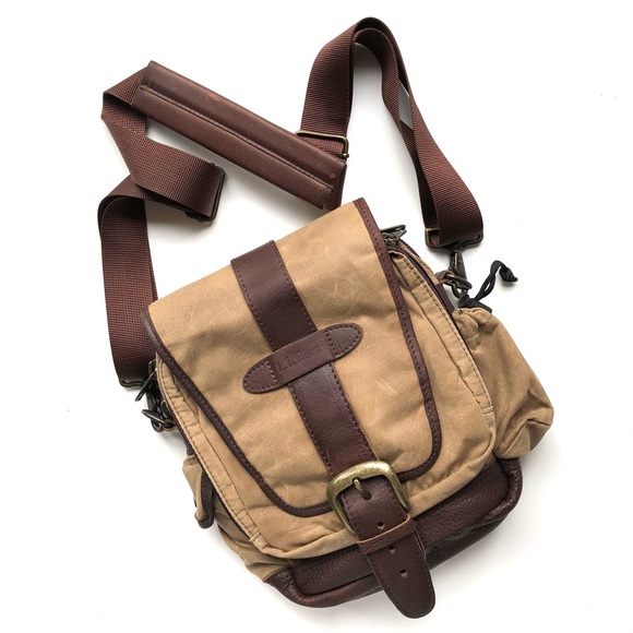 L.L. Bean Bags Ll Bean Vintage Small Crossbody Waxed Canvas Travel Messenger Bag Poshmark